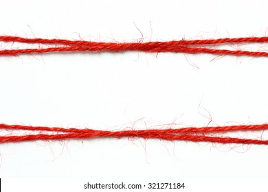 String Red As Frame On White Background