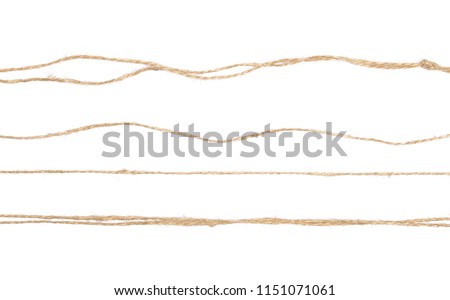 String, rope isolated on white background texture, top view