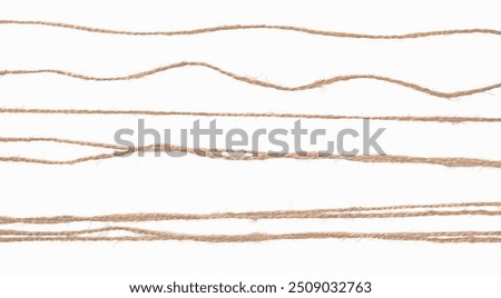 String, set rope isolated on white, top view
