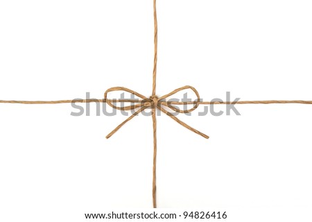 String tied in a bow on white