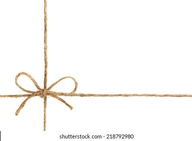 String Or Twine Tied In A Bow Isolated On White Background