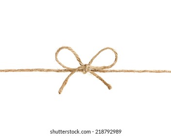 String Or Twine Tied In A Bow Isolated On White Background