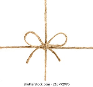 String Or Twine Tied In A Bow Isolated On White Background