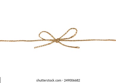 String Or Twine Tied In A Bow Isolated On White Background