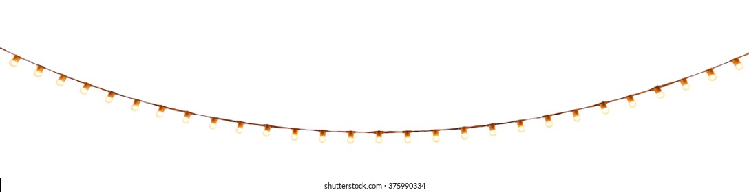 String Wired Bulbs On White Background