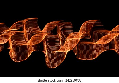 stringed orange light effect in dark back