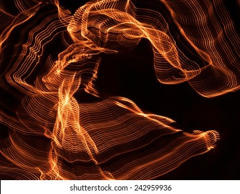 stringed orange light effect in dark back