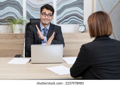 Stringent interviewer refusing to hire young inexperienced girl in the office