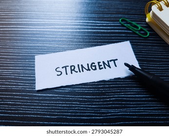 Stringent writting on table background. 