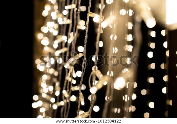 Strings Fairy Lights Hanging Line Wedding Stock Photo Edit Now