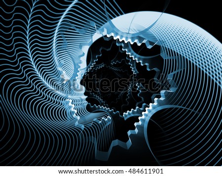Strings of Soul Gears of Mind series. Abstract arrangement of human profiles and fractal lines suitable as background for projects on spiritual, emotional and mental life