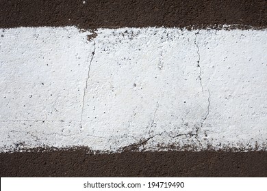 Strip Of White Paint On The Pavement. Use As Frame Or Background