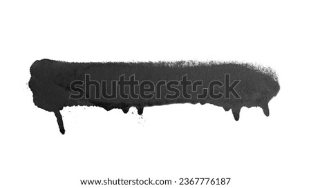 A stripe of black spray paint on white background with clipping path