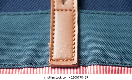 Stripe Fabric And Leather Bag Detail