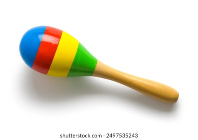 Striped Color Maraca Cut Out on White.