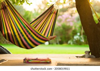 striped hammock in the garden - Powered by Shutterstock