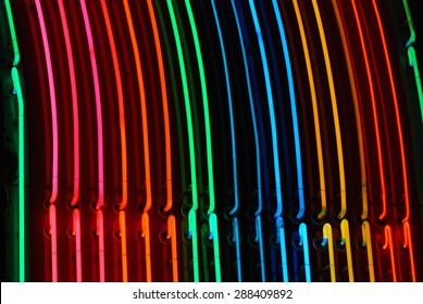 Striped Neon Lights in Rainbow Colors