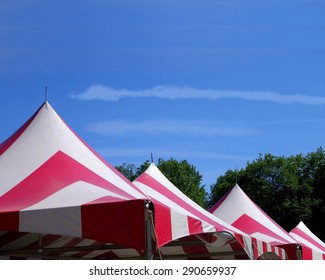 Striped Red And White Events Tent Tops