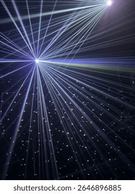 strobe light creating a party atmosphere in a dark room