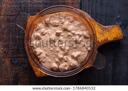 stroganoff with rice and chips