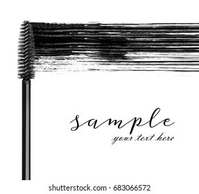 Stroke Of Black Mascara With Applicator Brush Close-up