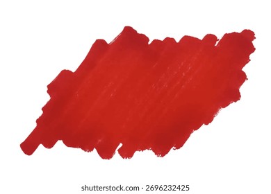 Stroke drawn of red marker pen on white background