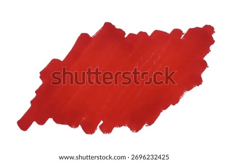 Stroke drawn of red marker pen on white background