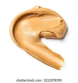 Stroke Of Nut Butter On White Background