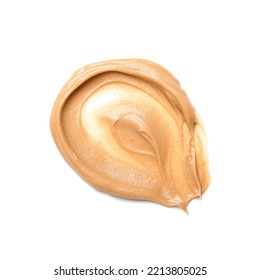 Stroke Of Nut Butter On White Background