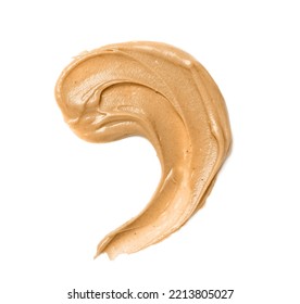 Stroke Of Nut Butter On White Background