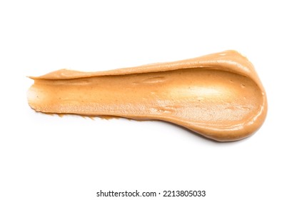 Stroke Of Nut Butter On White Background