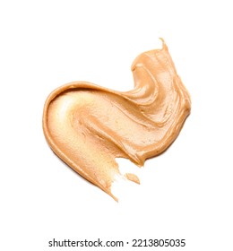 Stroke Of Nut Butter On White Background