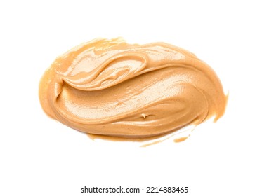 Stroke Of Nut Butter On White Background