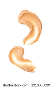 Strokes Of Nut Butter On White Background