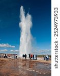 Strokkur geyser is the most active geyser in Iceland