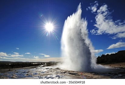 Strokkur Geysir Eruption, Golden Circle, Iceland