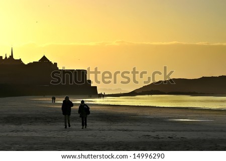 Strolling during sunset
