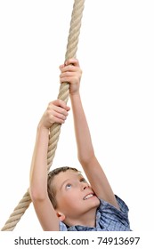 Strong Boy Pulling The Rope