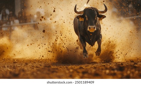 A strong bull ran towards the people