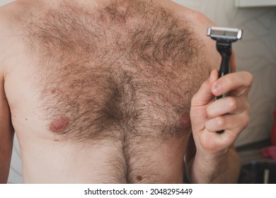 Strong Growth Of Hair On The Body Of A Man. Removal Of Excess Hair From The Body Of A Man. The Problem Of Excess Body Hair. Excess Hair On A Man's Chest