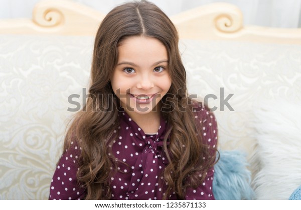 Strong Hair Concept Kid Girl Long Stockfoto Jetzt