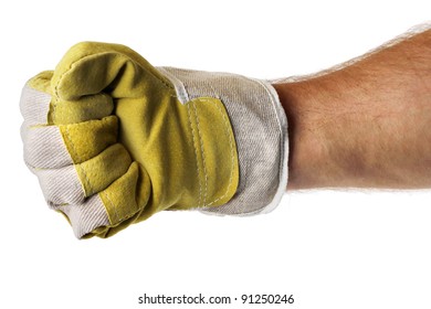 Strong Male Worker Hand Glove Clenching Stock Photo 91250246 | Shutterstock