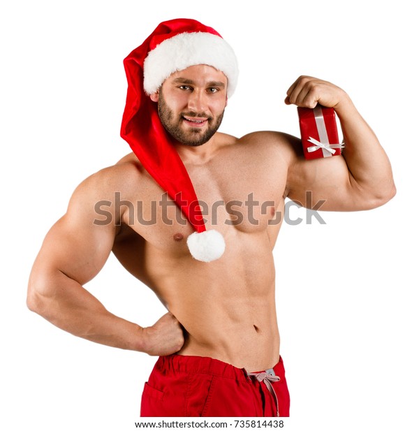 Strong Santa Claus Guy Big Muscles Stock Vector (Royalty 