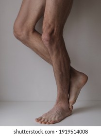 Strong Man Legs With Muscles