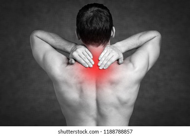 Strong Man Neck Pain Back View Stock Photo 1188788857 | Shutterstock