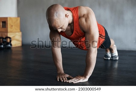 Strong, muscle and man doing strength push up for fitness lifestyle, determination or body fitness commitment. Diamond pushup, power challenge or active person workout, bodybuilding or floor exercise