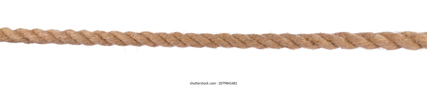 Strong Rope Isolated On White Background. Super Wide Banner.