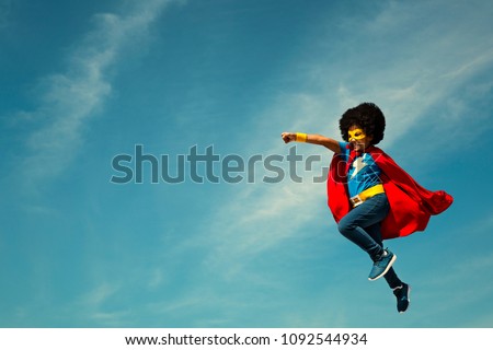 Strong superhero girl with superpowers