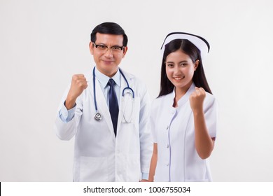 Strong Tough Medical Team, Doctor And Nurse