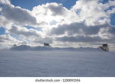 Strong Wind On The Top Of The Hill, Sunny Day, Saariselkä